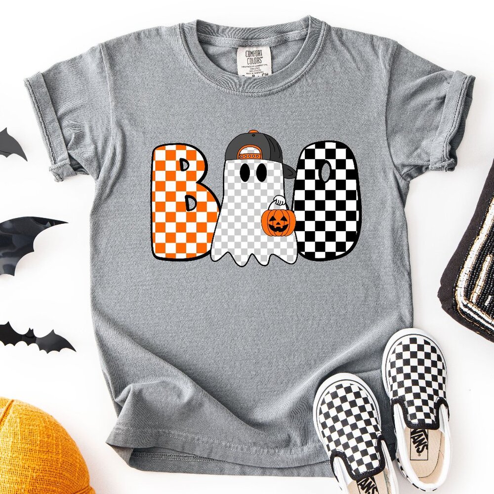 New 100% Cotton Boo Ghost Toddler Boy Halloween Graphic T-Shirt Youth XS-XL